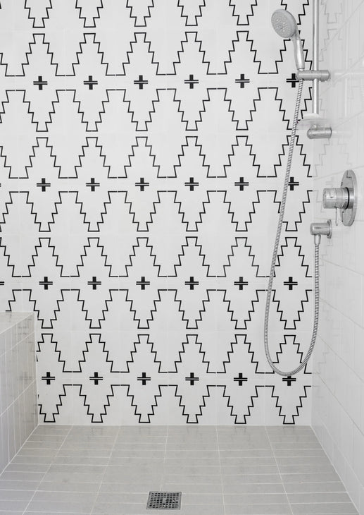 the eternal allure of black and white (pattern on cement tile, that is)