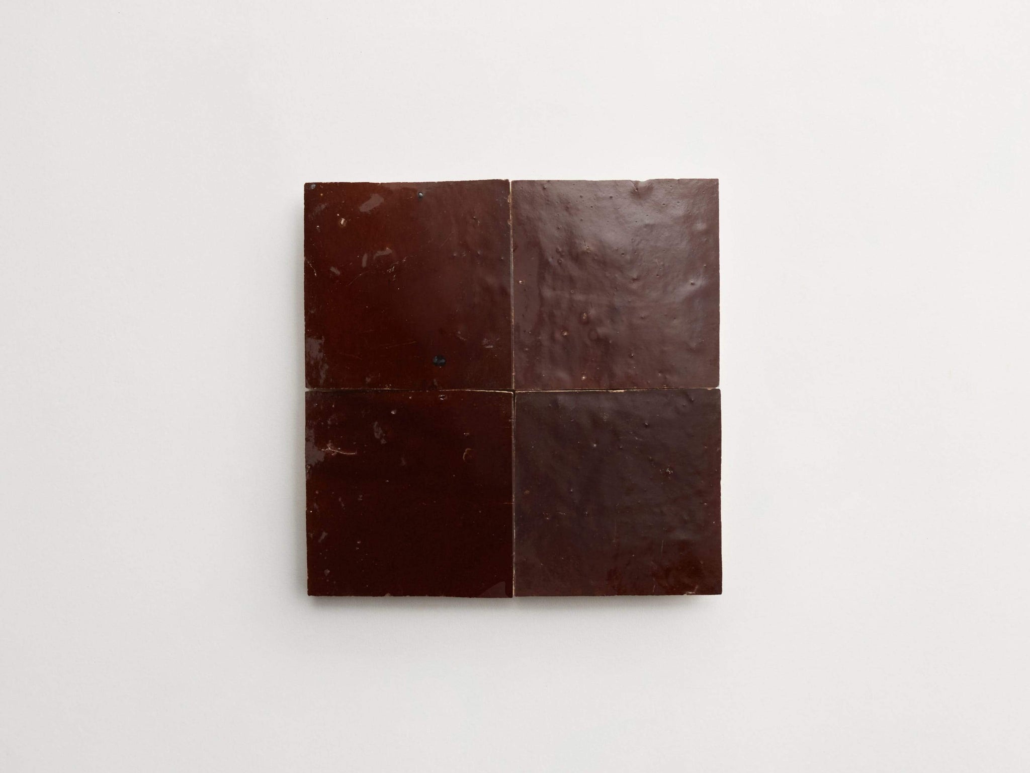 zellige | argan brown | square ~ 4"x4"x0.375"