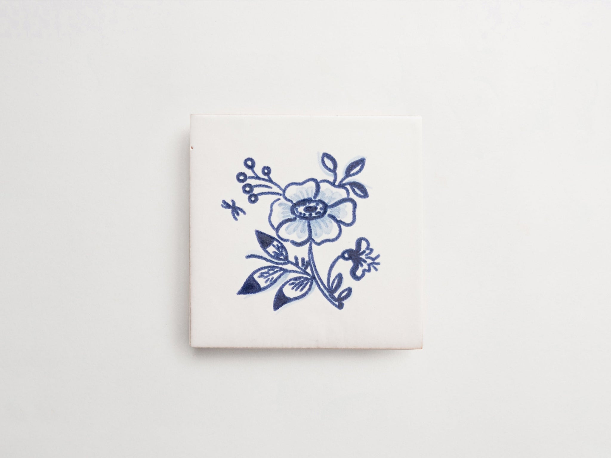 17th century: maiolica de delft | mezza flora deco | pattern one ~ 4"x4"x0.375"