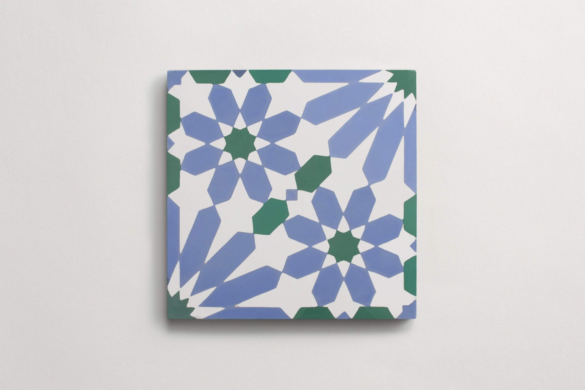 cement | moroccan one andalucia | nautical blue, white + kelly ~ 8"x8"x0.625"