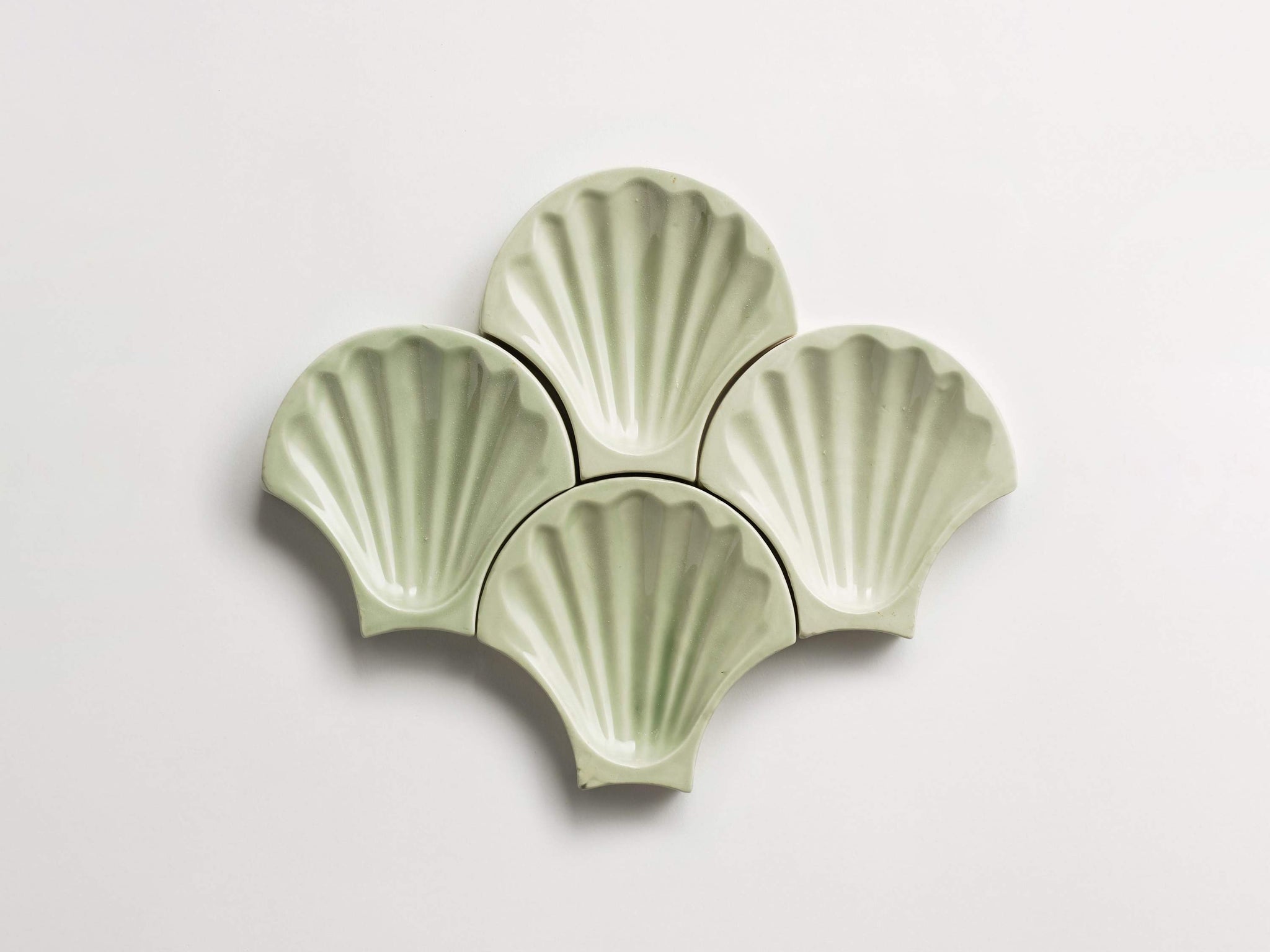 fornace brioni + cristina celestino | rocaille | mint | shell ~ 4"x4"x0.625"