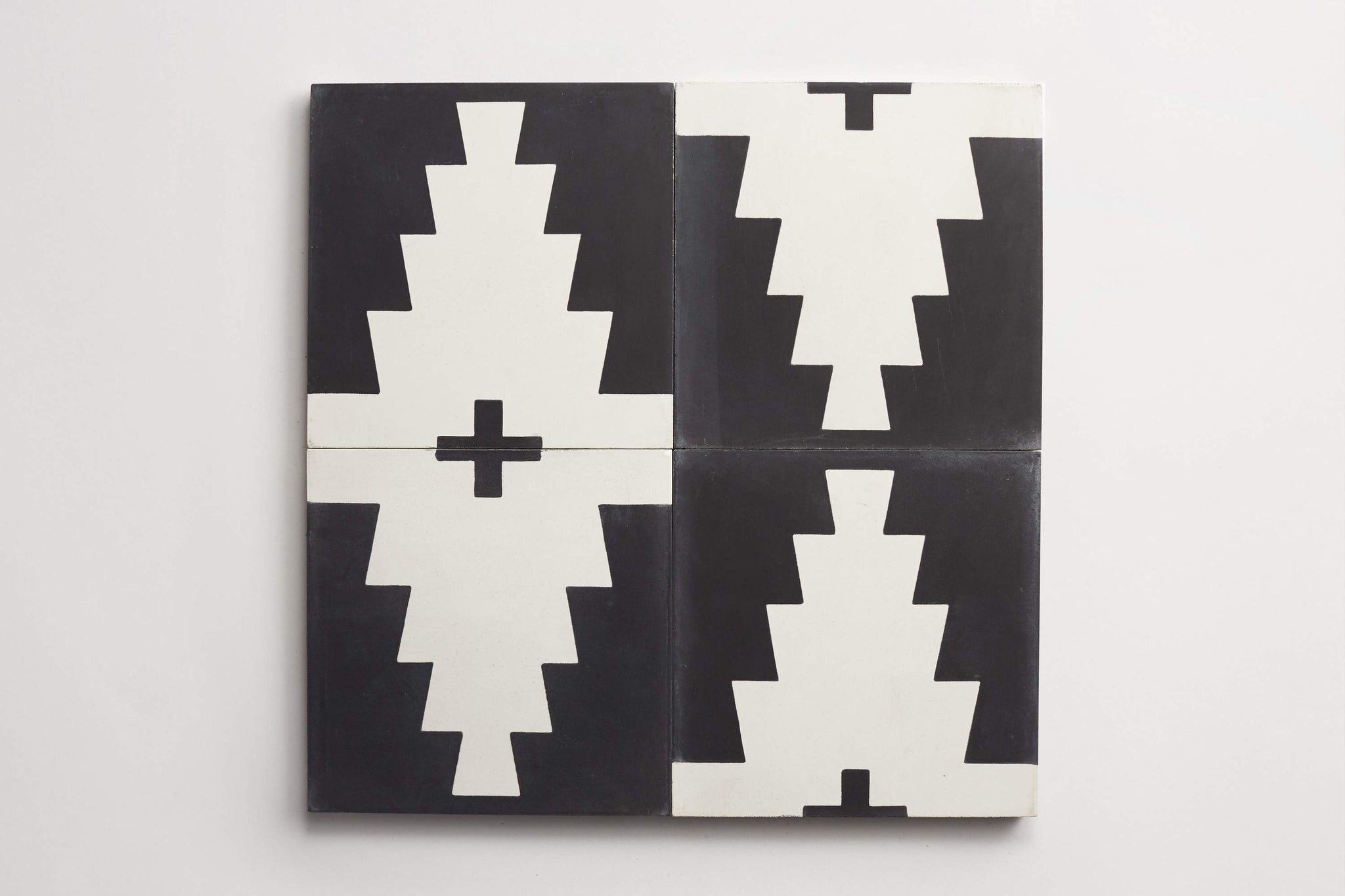 cement | new west pattern nine | black + white ~ 8"x8"x0.625"