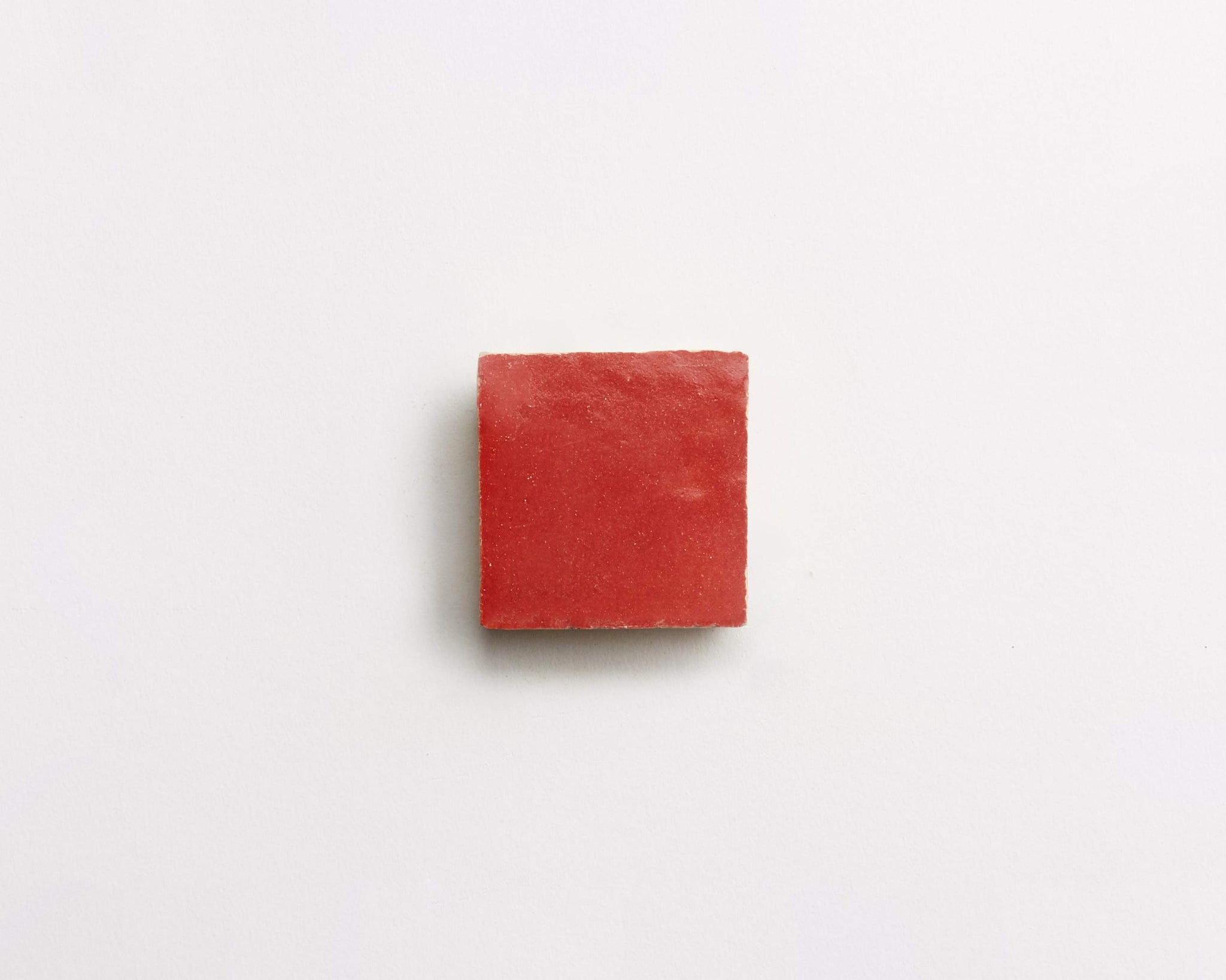 zellige | palace red | mounted square ~ 2"x2"x0.375"