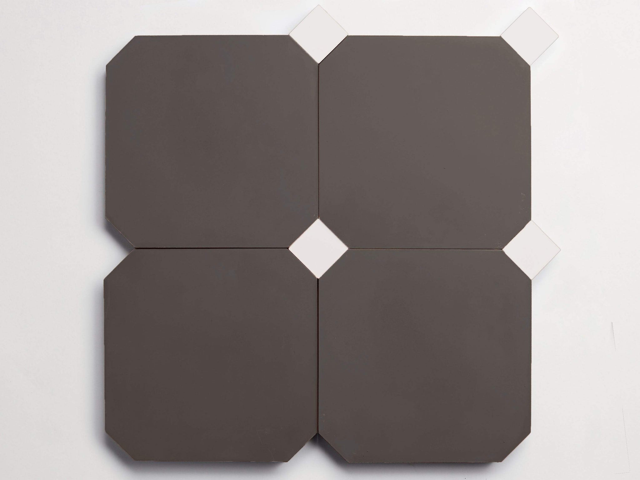 cement | pavimenti act I | paradiso charcoal octagon + white bouchon (bundle)