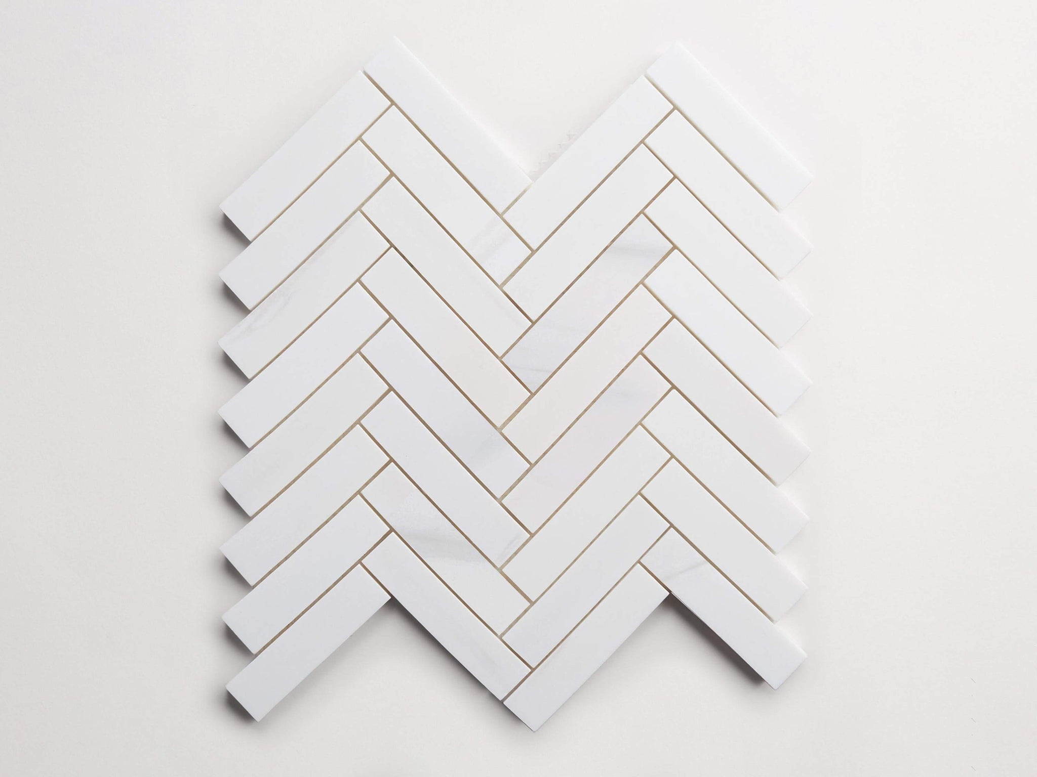 clé white dolomite | herringbone mosaic sheet ~ 3.75"x1"x0.375"