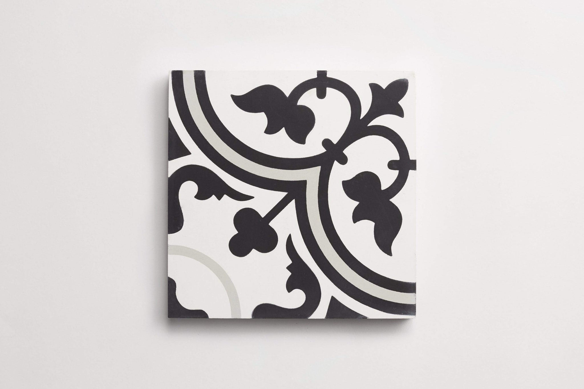 cement | four leaf clover | white, black + ash ~ 8"x8"x0.625"