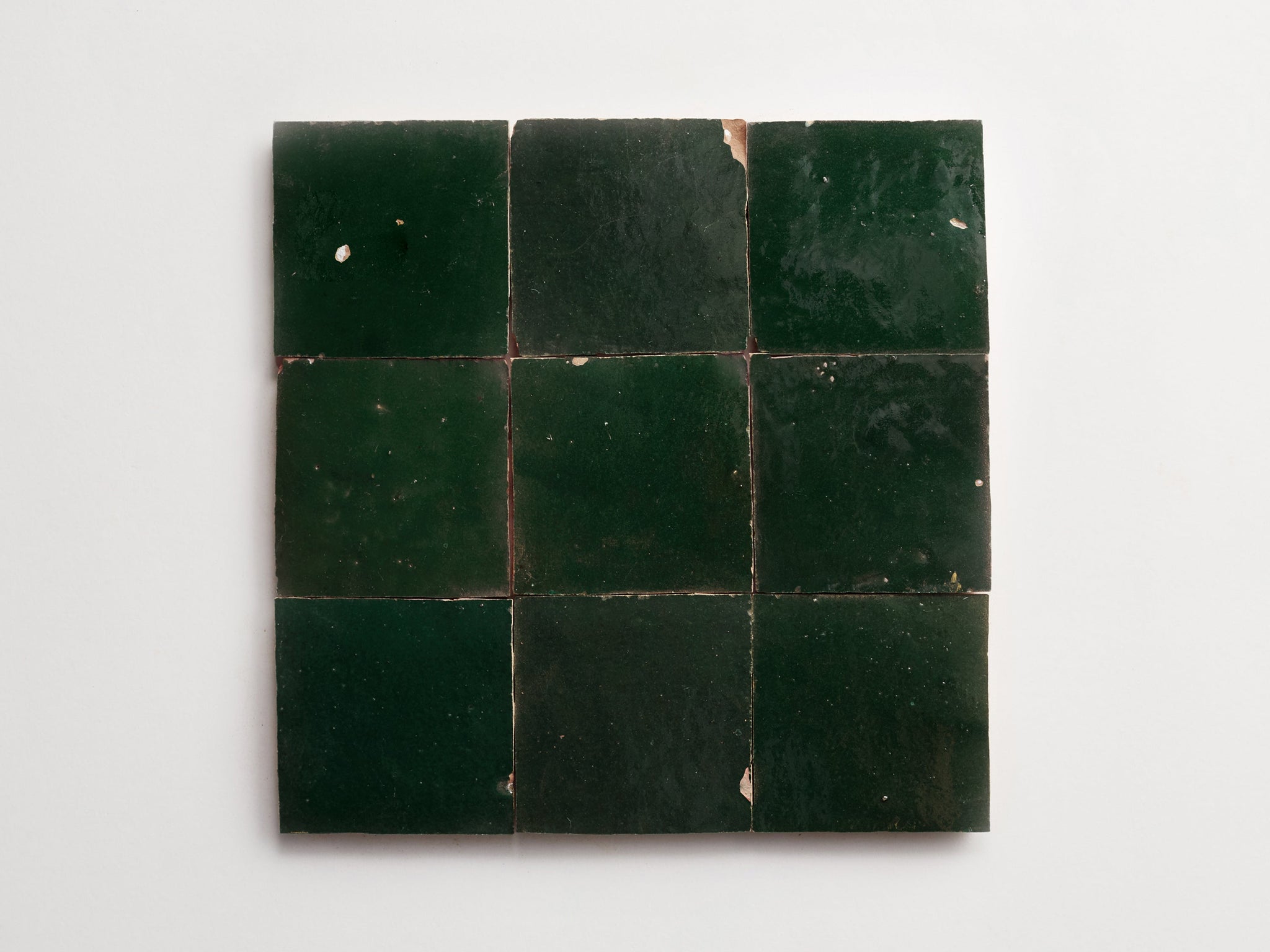 zellige | cindered olive | square ~ 4"x4"x0.375"