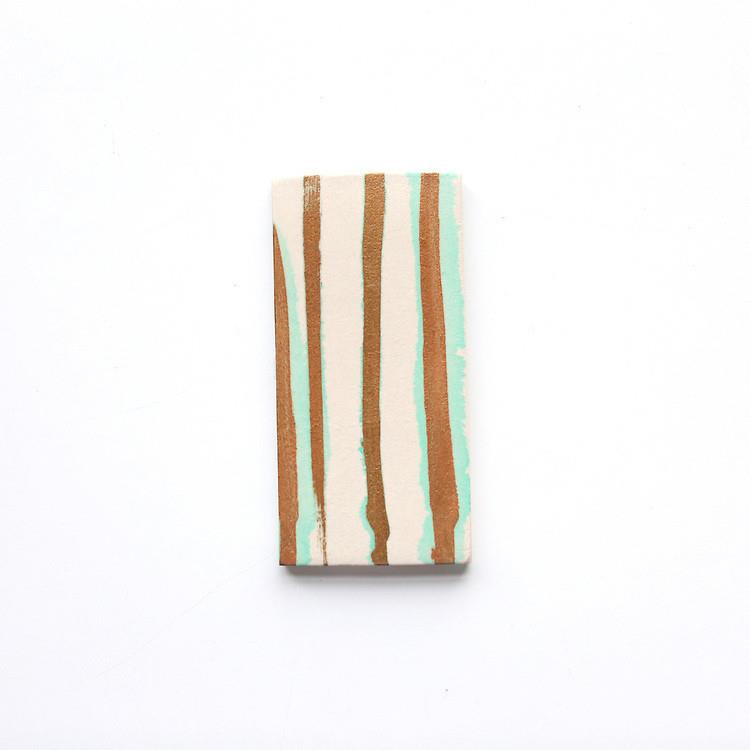 watermark | dip | gold verdigris | porcelain ~ 4.0"x8.0" sample