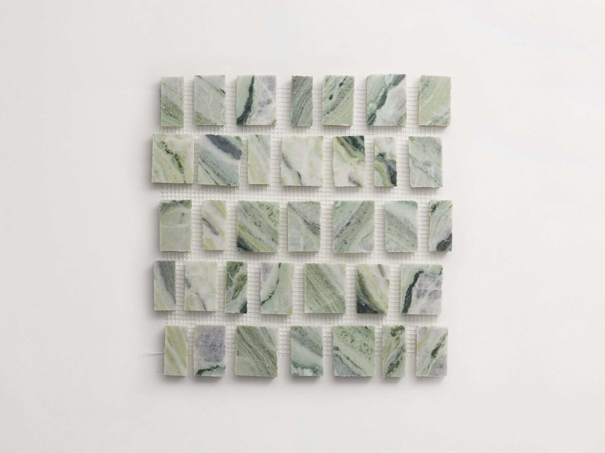 lapidary | rough cut mosaic sheet | jade green (large joint) ~ 12"x12.25"x0.375"