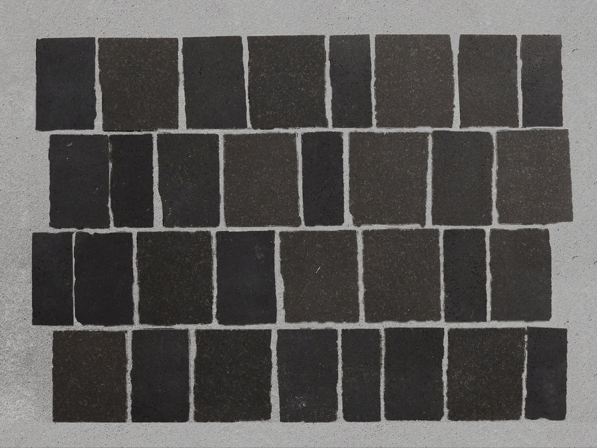 lapidary | rough cut mosaic sheet | warm black (standard joint) ~ 11.125"x12.25"x0.375"