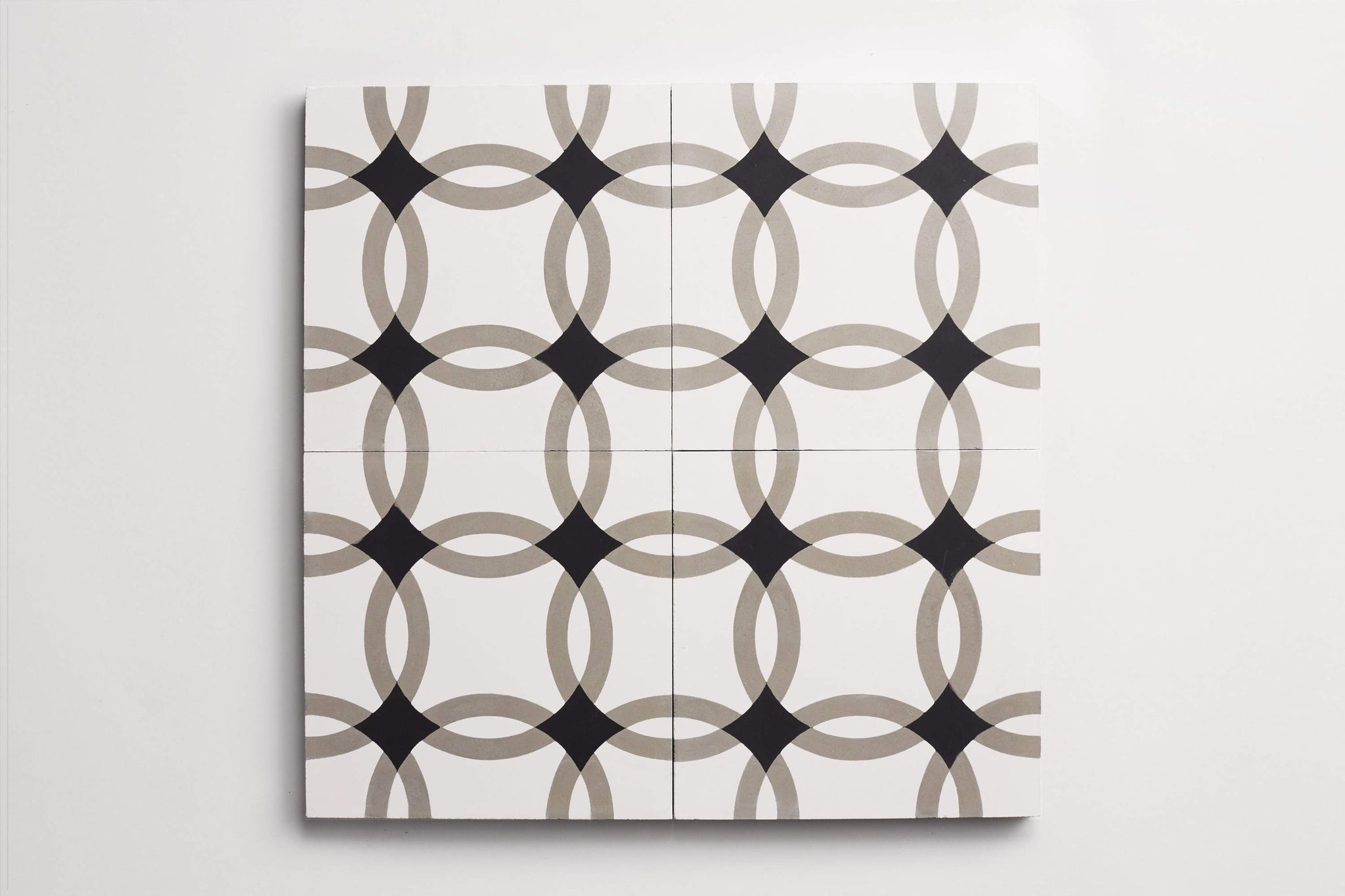 cement | interlock | white, metal + black ~ 8"x8"x0.625"