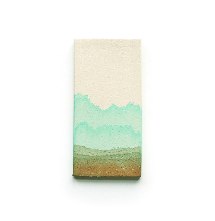 watermark | dip | gold verdigris | porcelain ~ 4.0"x8.0" sample