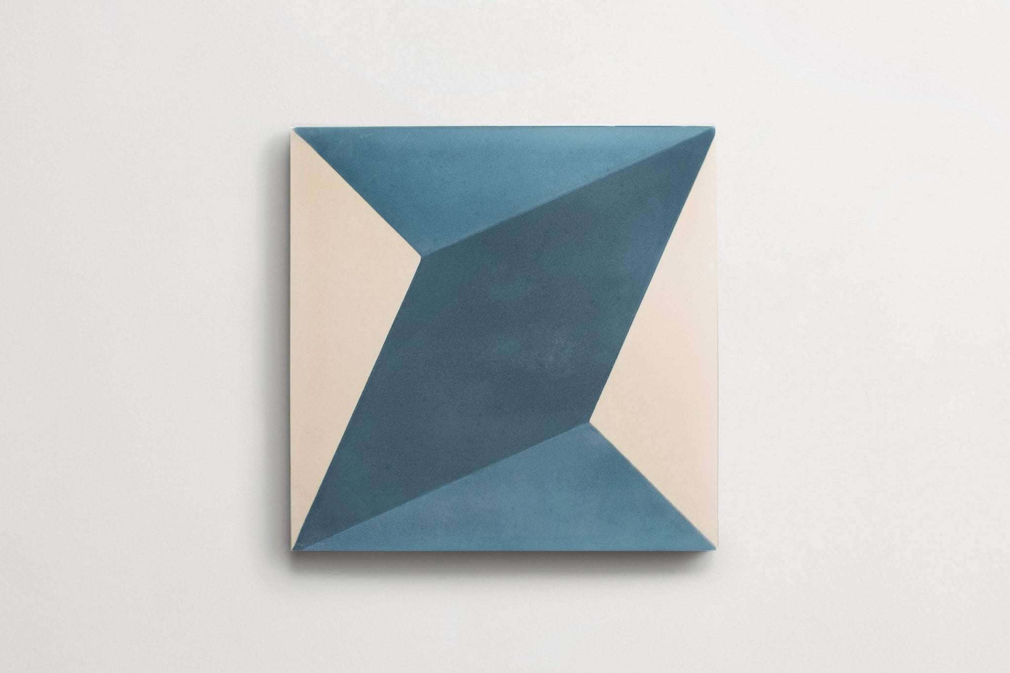 cement | diamond twist | federal blue, powder teal + plaster ~ 8"x8"x0.625"