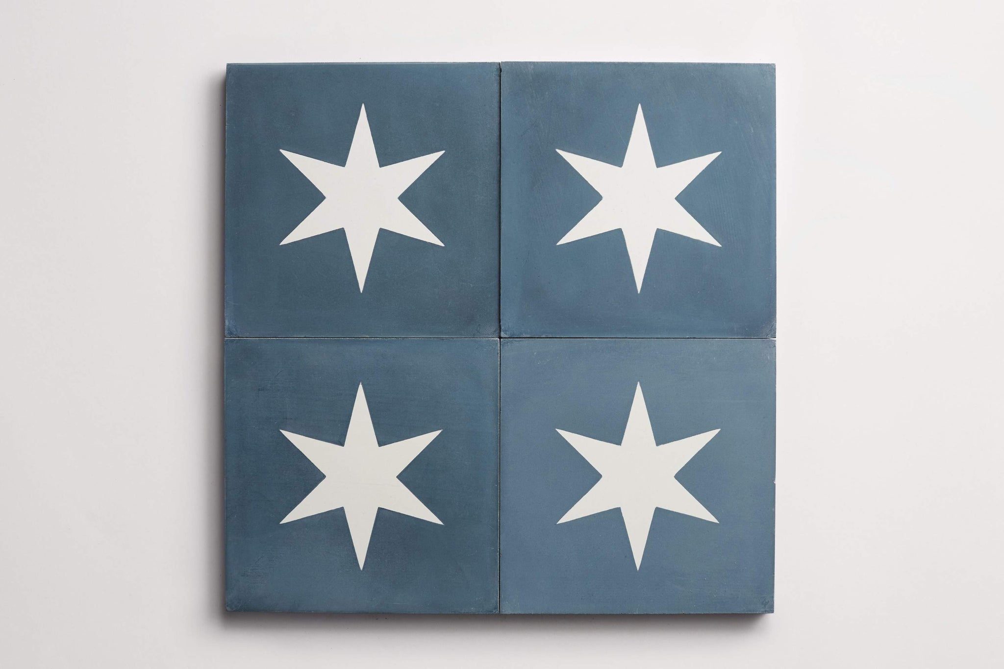 cement | star bright | federal blue + white ~ 8"x8"x0.625"