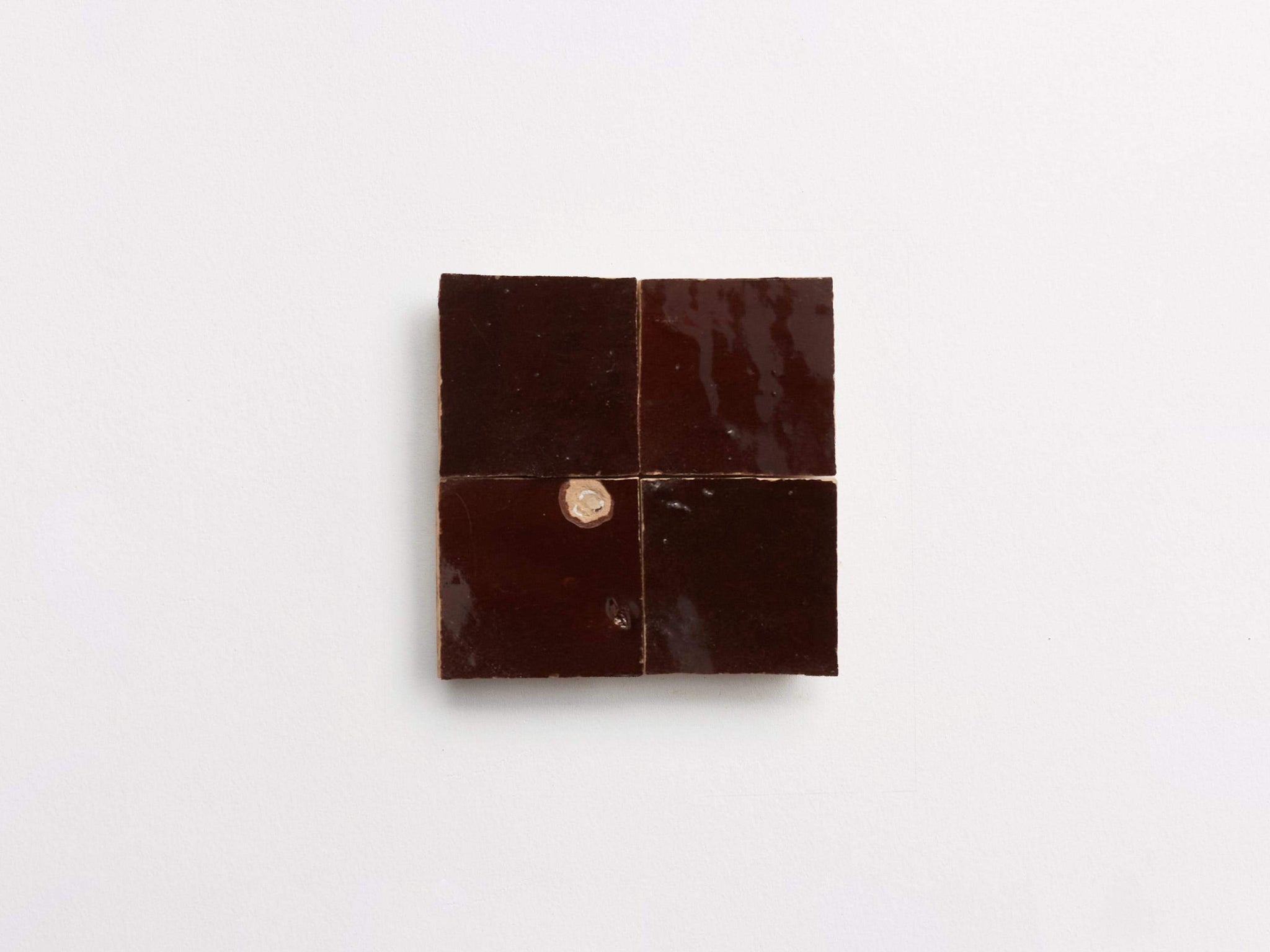 zellige | argan brown | unmounted square ~ 2"x2"x0.375"