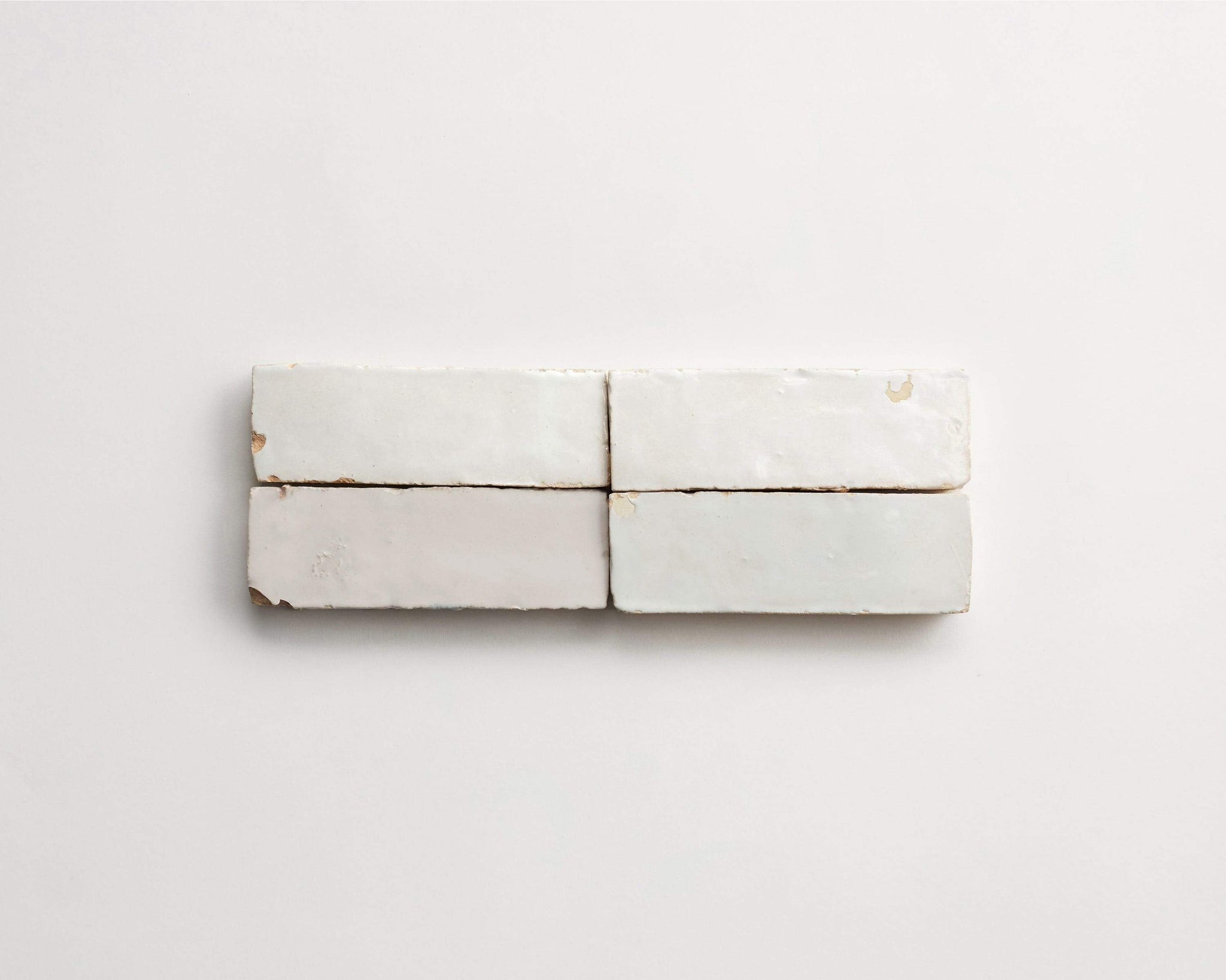 zellige | weathered white | bejmat ~ 2"x6"x0.75"