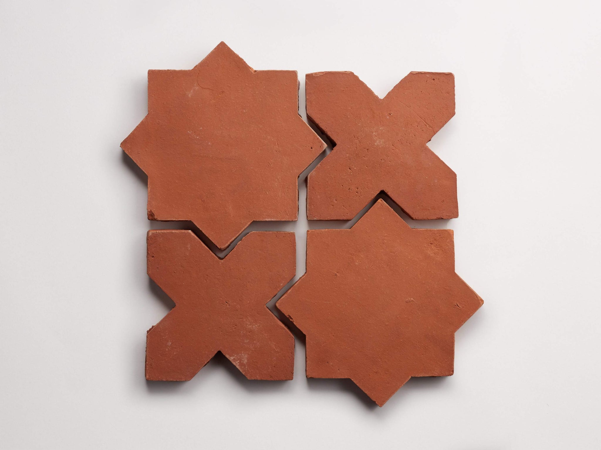 belgian reproduction | flemish red | terracotta | star + cross (bundle) ~ 0.75"