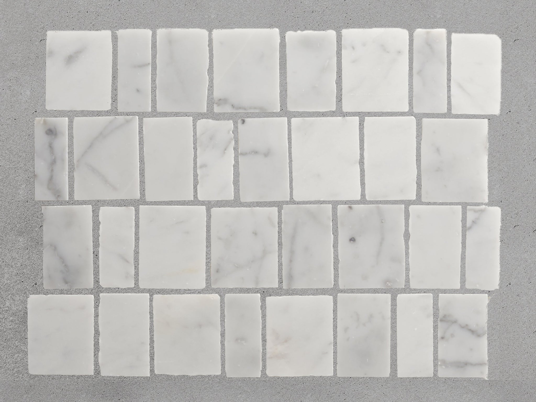 lapidary | rough cut mosaic sheet | carrara (standard joint) ~ 11.125"x12.25"x0.375"