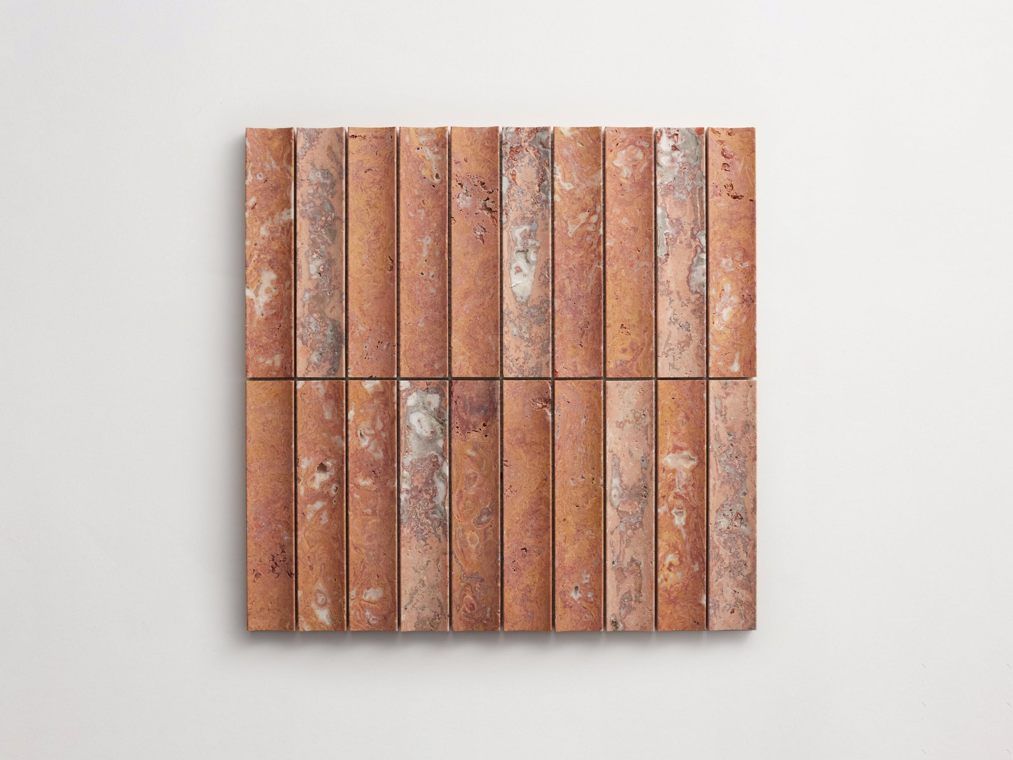 lapidary | etui petit mosaic sheet | red travertine ~ 1.25"x6"x0.5"