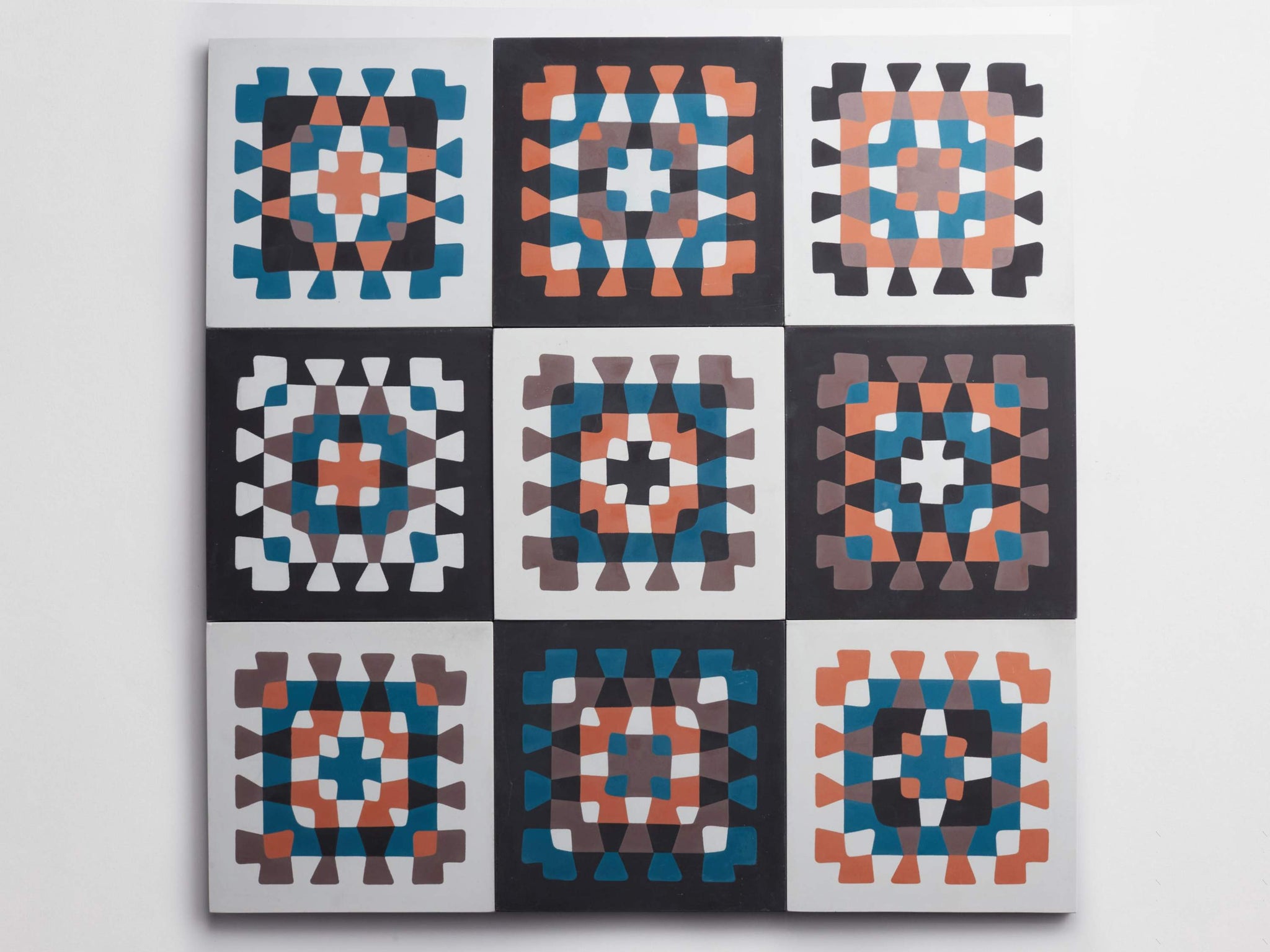 cement | granny squares | white, black, taro, amsterdam + teal (bundle)