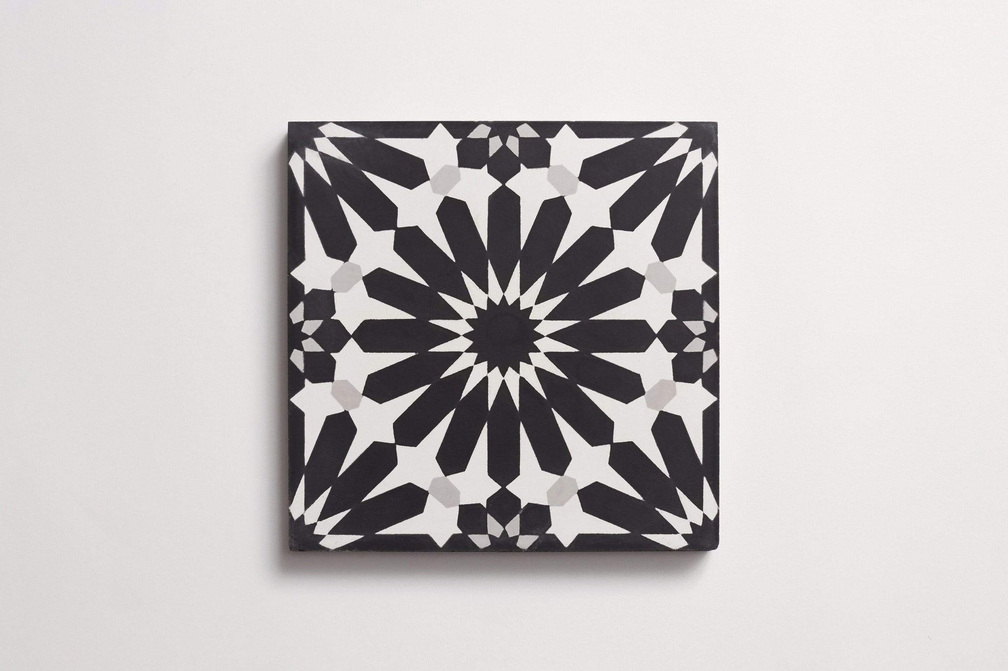 cement | alhambra | black, white + ash ~ 8"x8"x0.625"