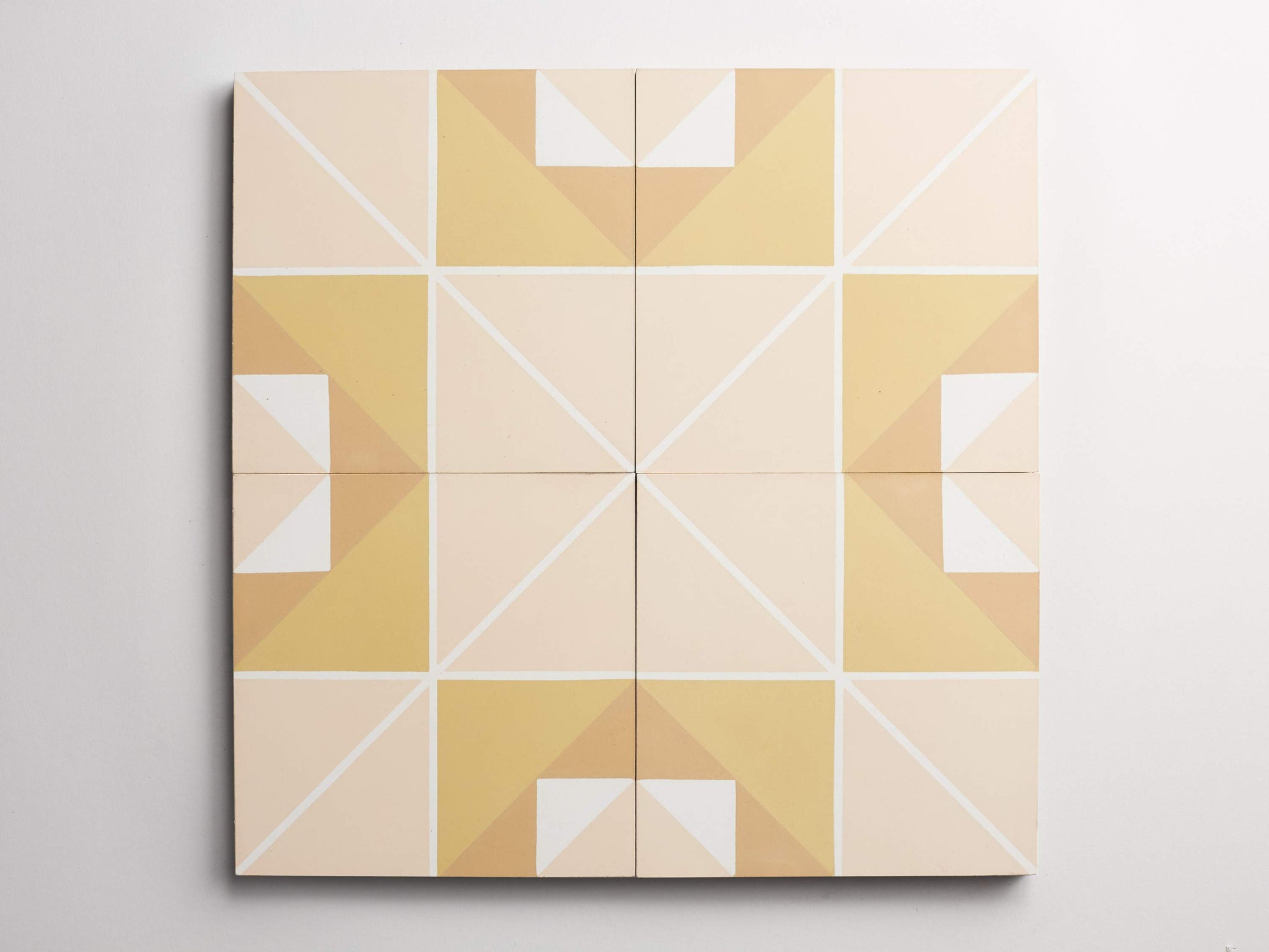 cement | gachot studios | pattern one | shell, white, curry + caramel ~ 8"x8"x0.625"