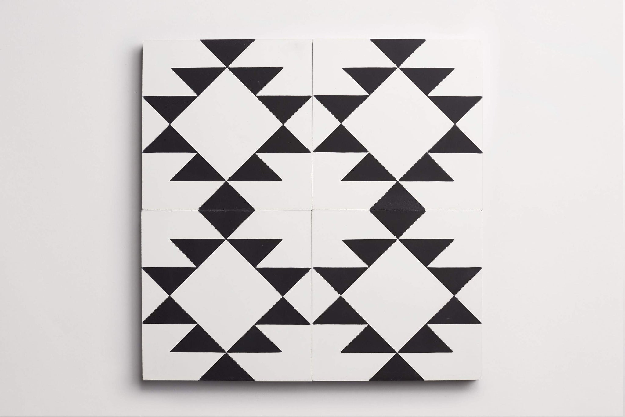 cement | new west pattern ten | white + black ~ 8"x8"x0.625"