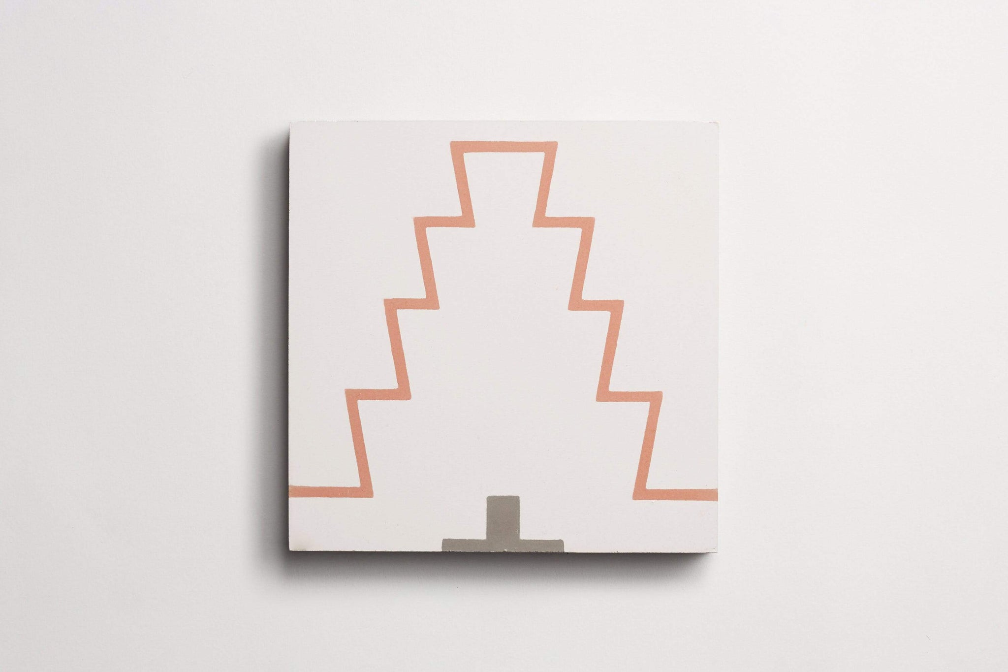 cement | new west pattern one | white, metal + red clay ~ 8"x8"x0.625"