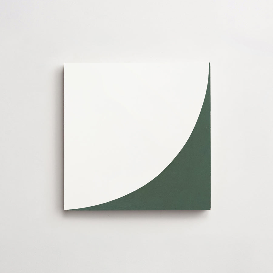 cement| arc | white + leaf | square ~ 8"x8"x0.625"