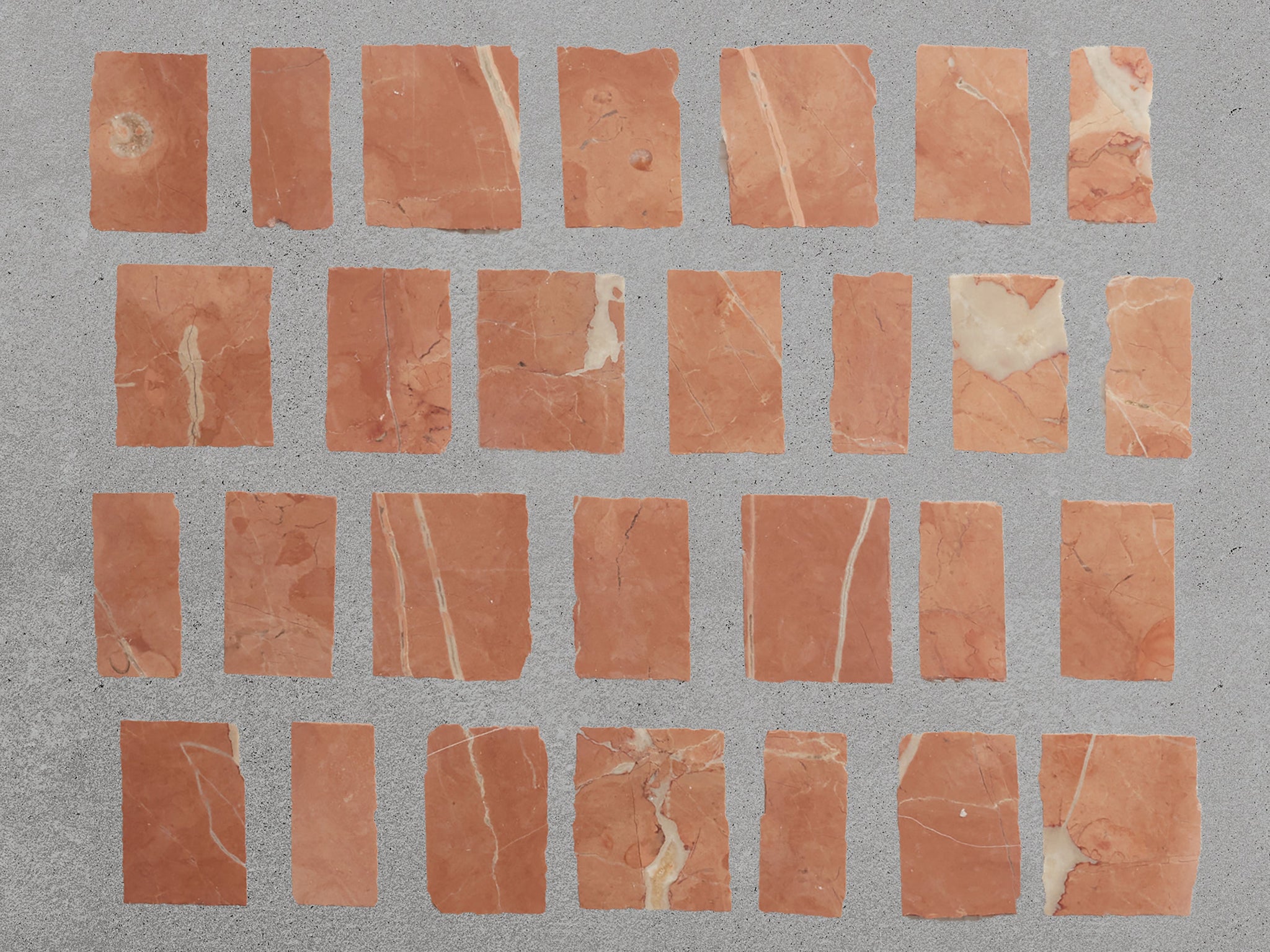 lapidary | rough cut mosaic sheet | rojo alicante (large joint) ~ 12"x12.25"x0.375"