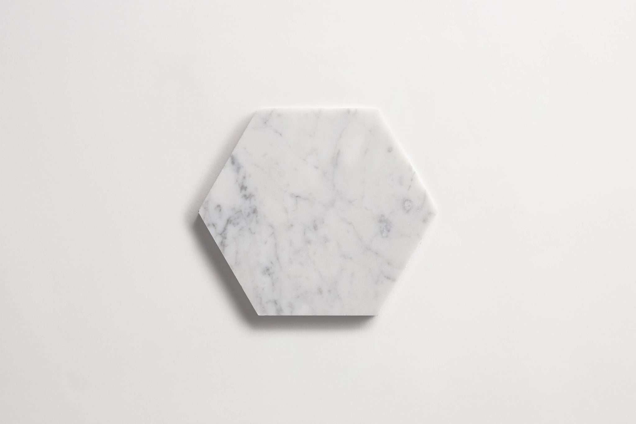 clé carrara | six hex mosaic sheet ~ 5"x5.75"x0.375"