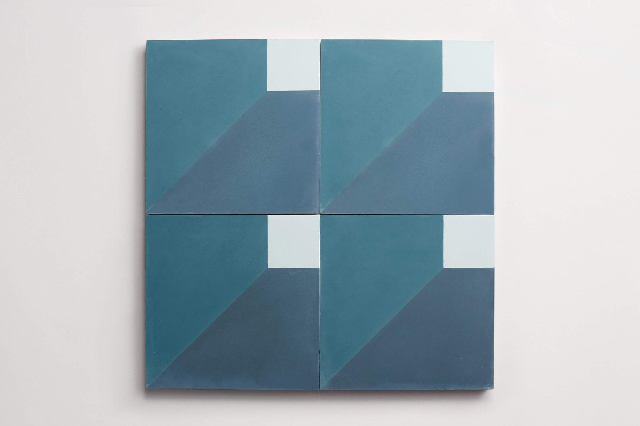 cement | cubicon slant | federal blue, teal + powder ~ 8"x8"x0.625"