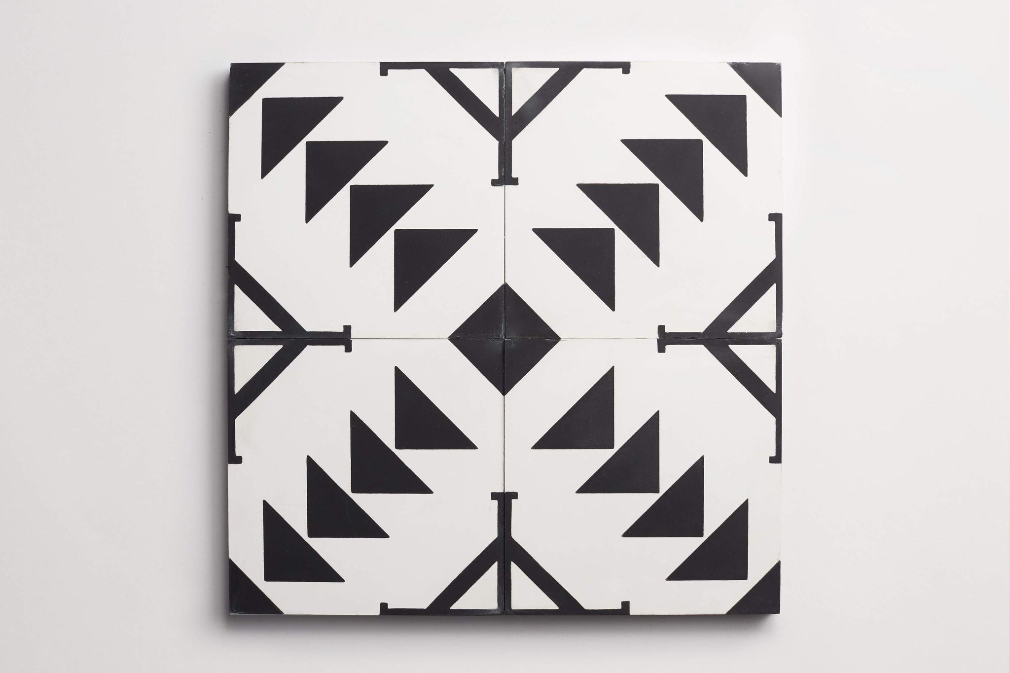 cement | new west pattern seven | black + white ~ 8"x8"x0.625"