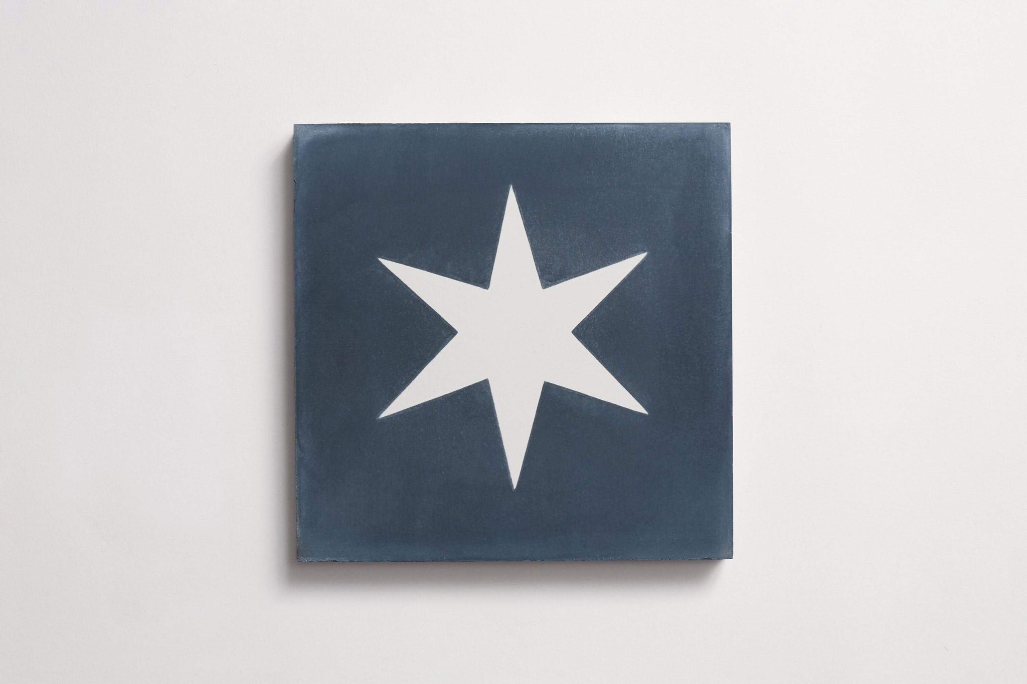 cement | star bright | federal blue + white ~ 8"x8"x0.625"