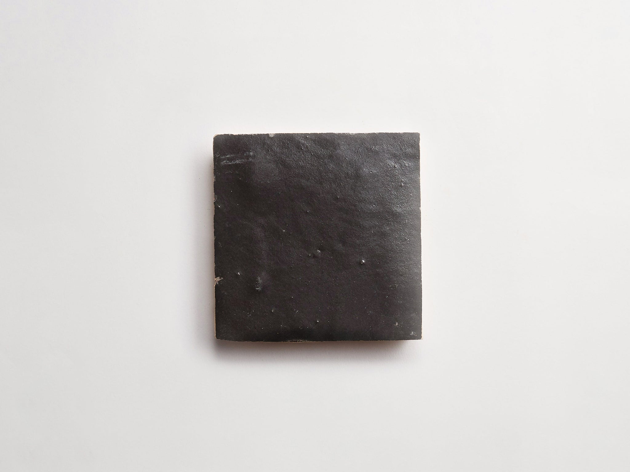 zellige | charred cedar (textured satin) | square ~ 4"x4"x0.375"