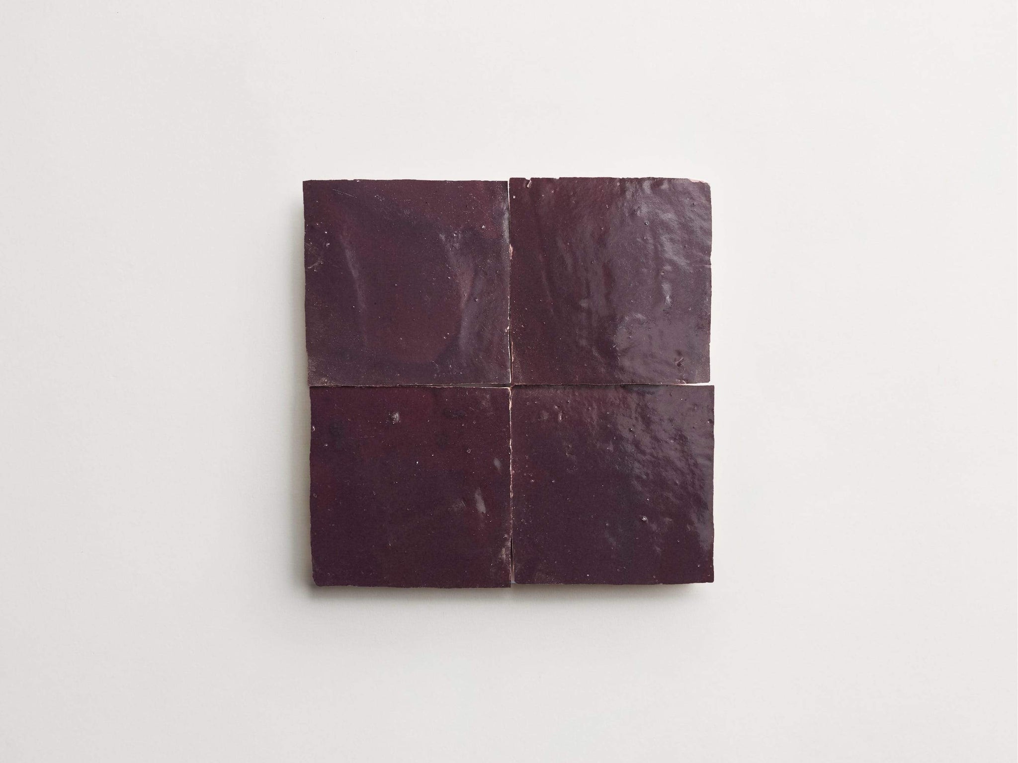 zellige | midnight port | square ~ 4"x4"x0.375"