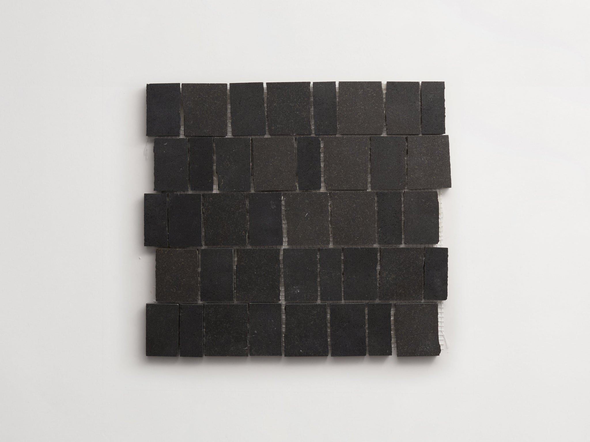 lapidary | rough cut mosaic sheet | warm black (standard joint) ~ 11.125"x12.25"x0.375"