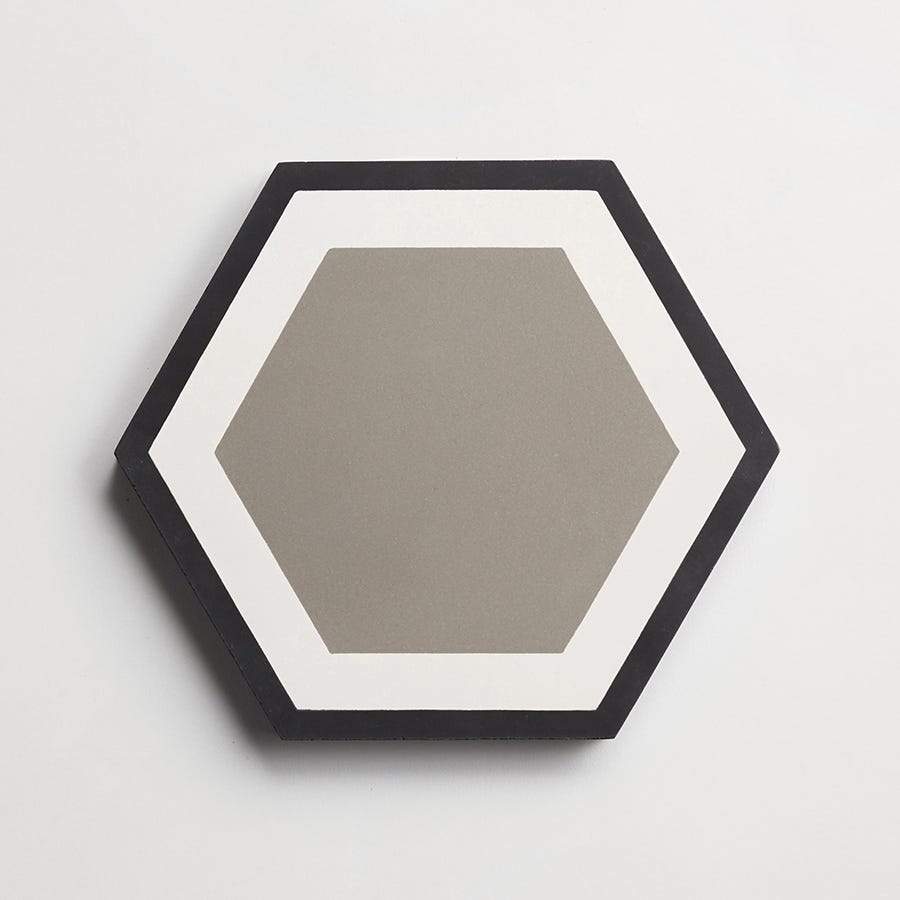 cement | honeycomb | metal, black + white | hex sample ~ 9"x8"x0.625" sample