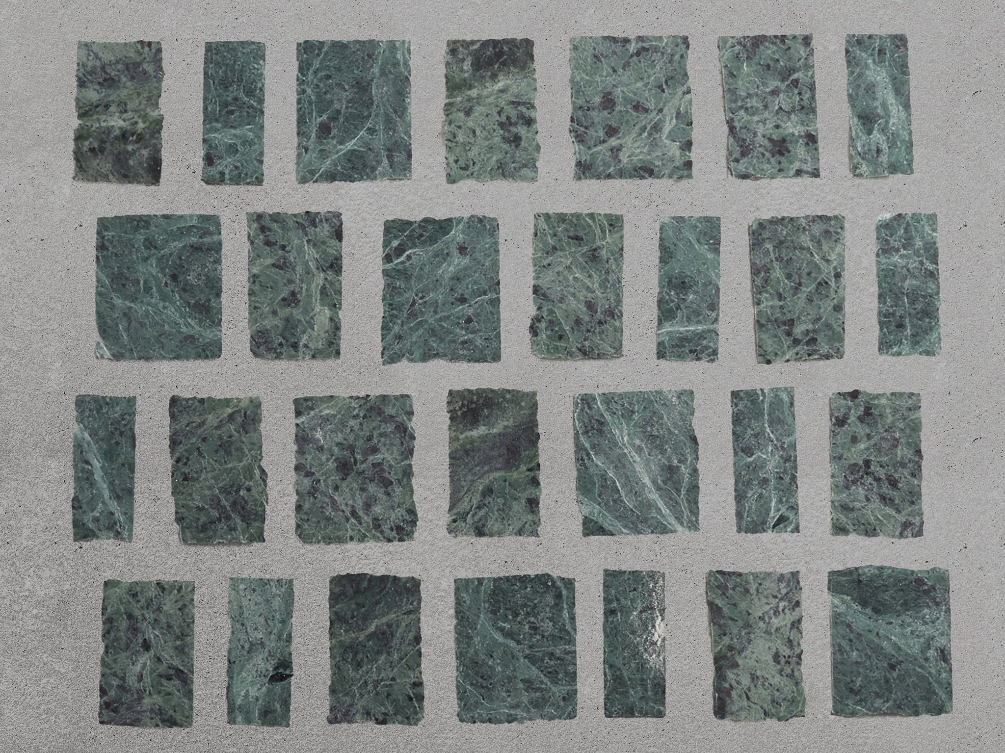 lapidary | rough cut mosaic sheet | verde marble (large joint) ~ 12"x12.25"x0.375"