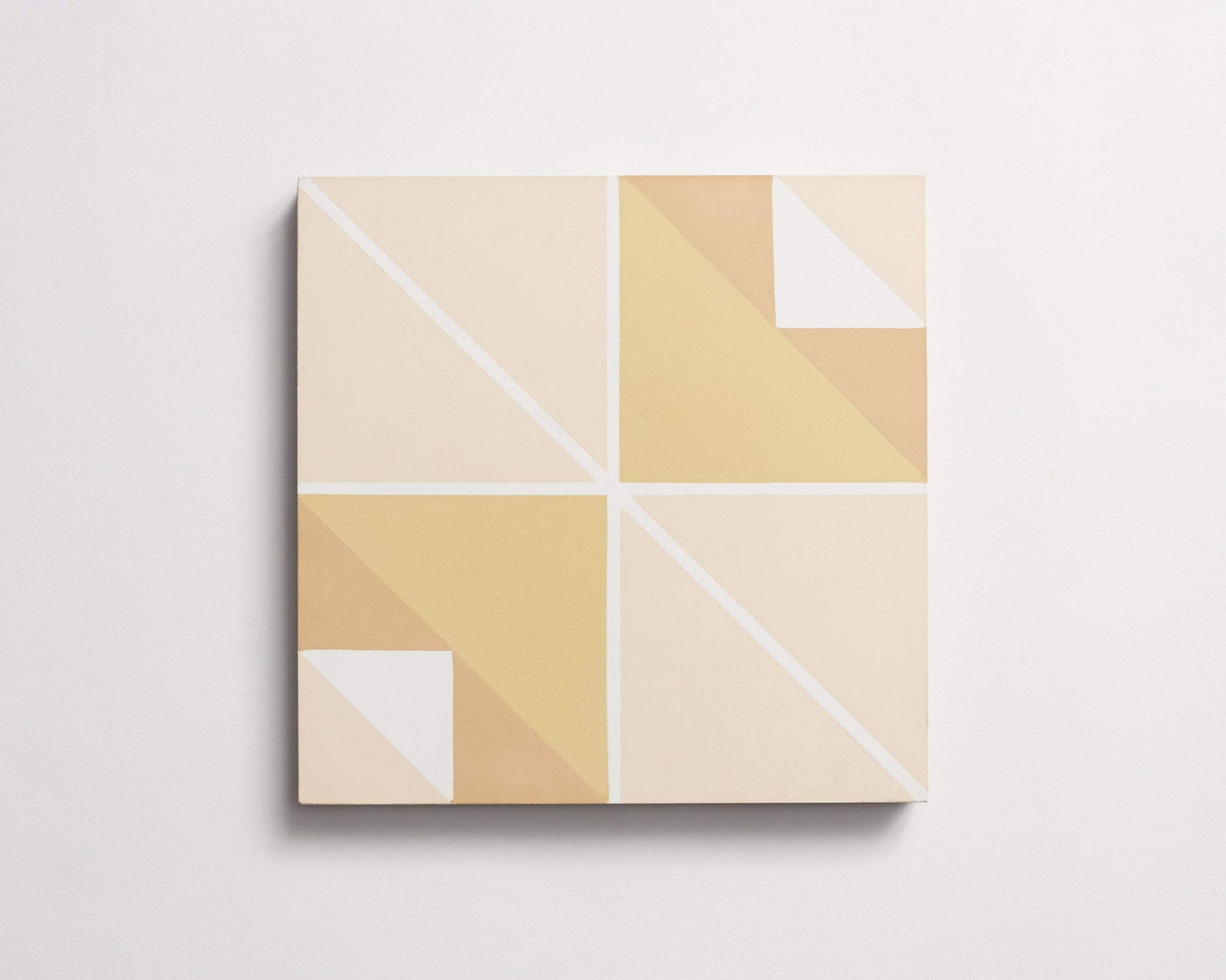 cement | gachot studios | pattern one | shell, white, curry + caramel ~ 8"x8"x0.625"