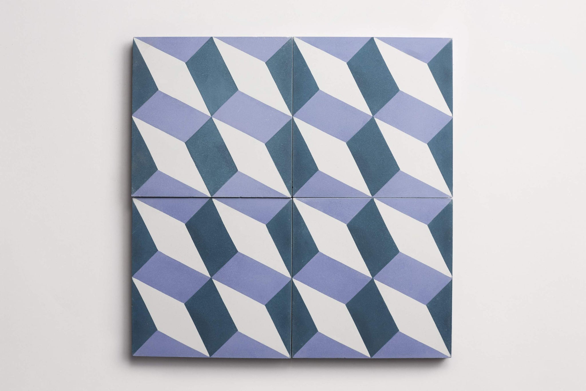 cement | modern roman holiday | federal blue, nautical blue + white ~ 8"x8"x0.625"