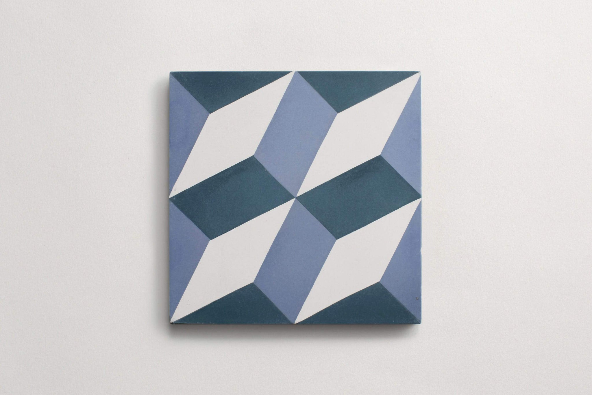 cement | modern roman holiday | federal blue, nautical blue + white ~ 8"x8"x0.625"