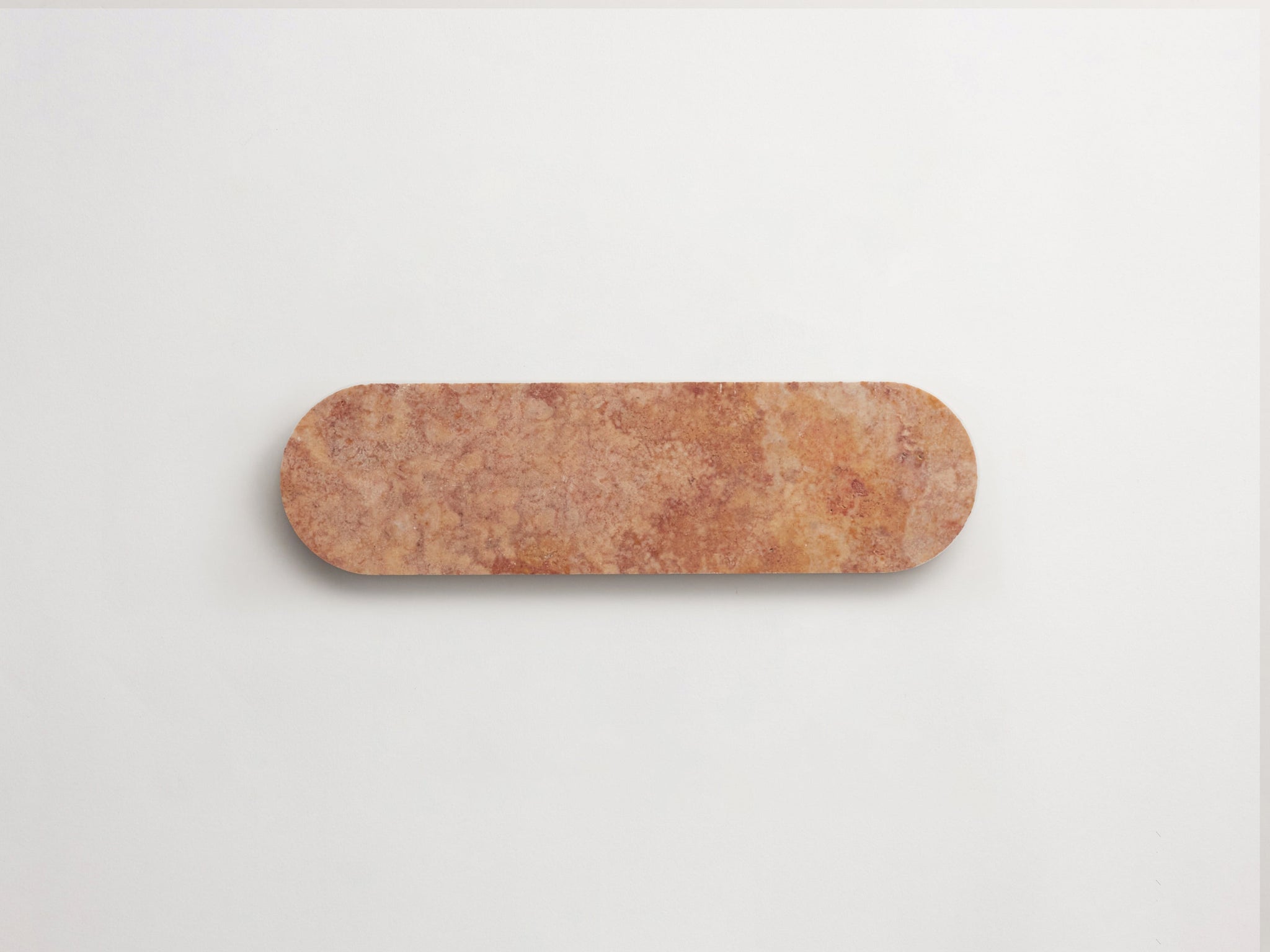 lapidary | oval long | red travertine ~ 2.375"x8.5"x0.375"