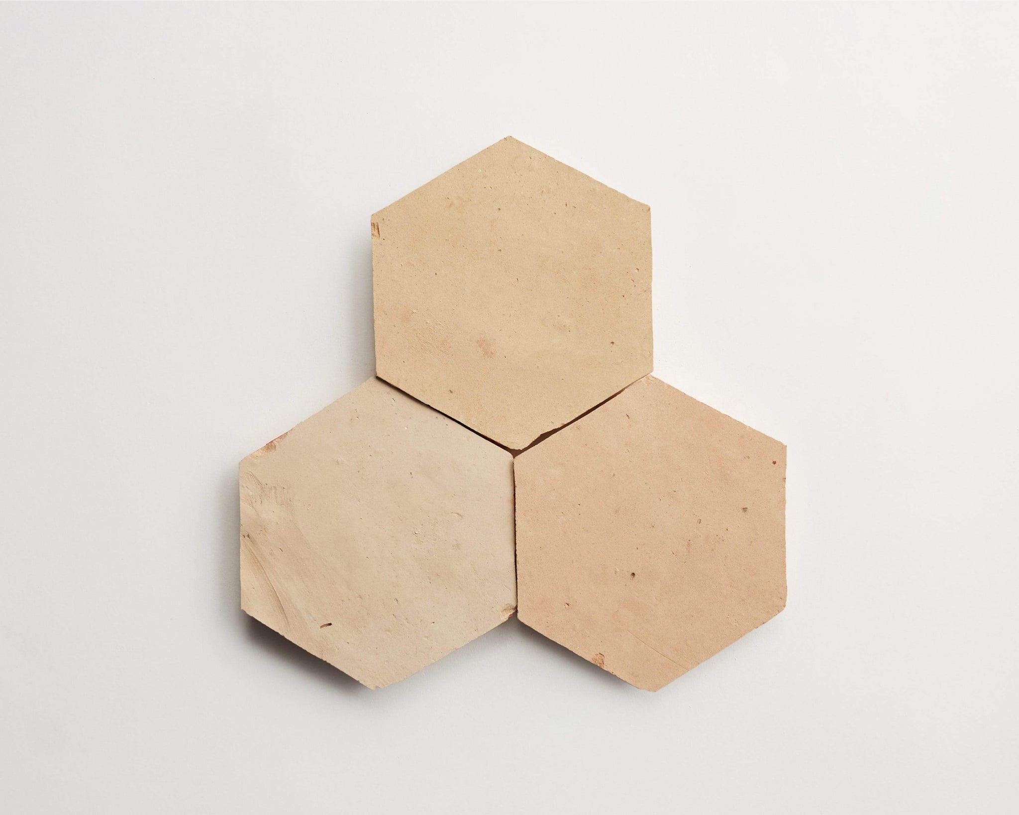 zellige | natural (unglazed) | hex ~ 3.5"x4"x0.375"