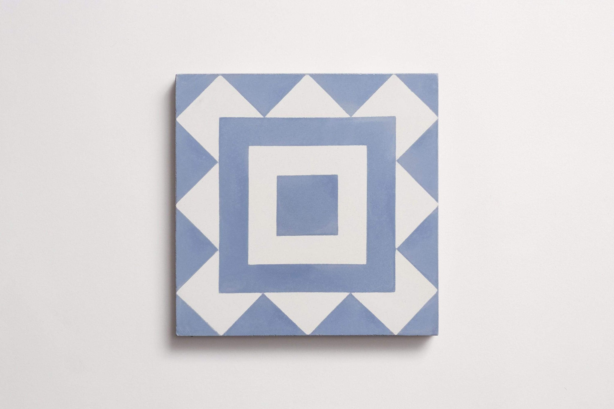 cement | los feliz | nautical blue + white ~ 8"x8"x0.625"