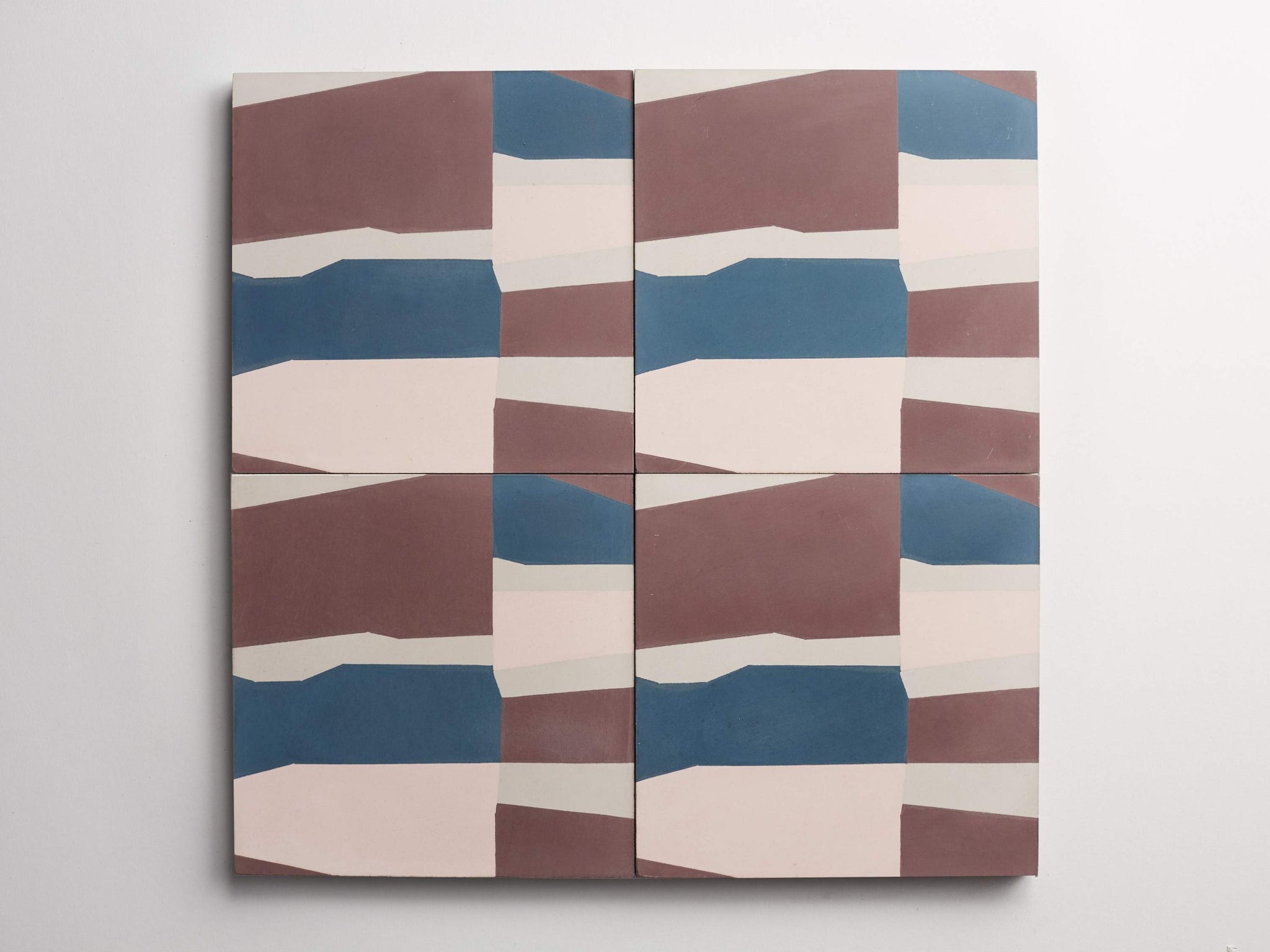 cement | erica tanov | baccio pattern b | federal blue, mocha, stone + taro ~ 8"x8"x0.625"