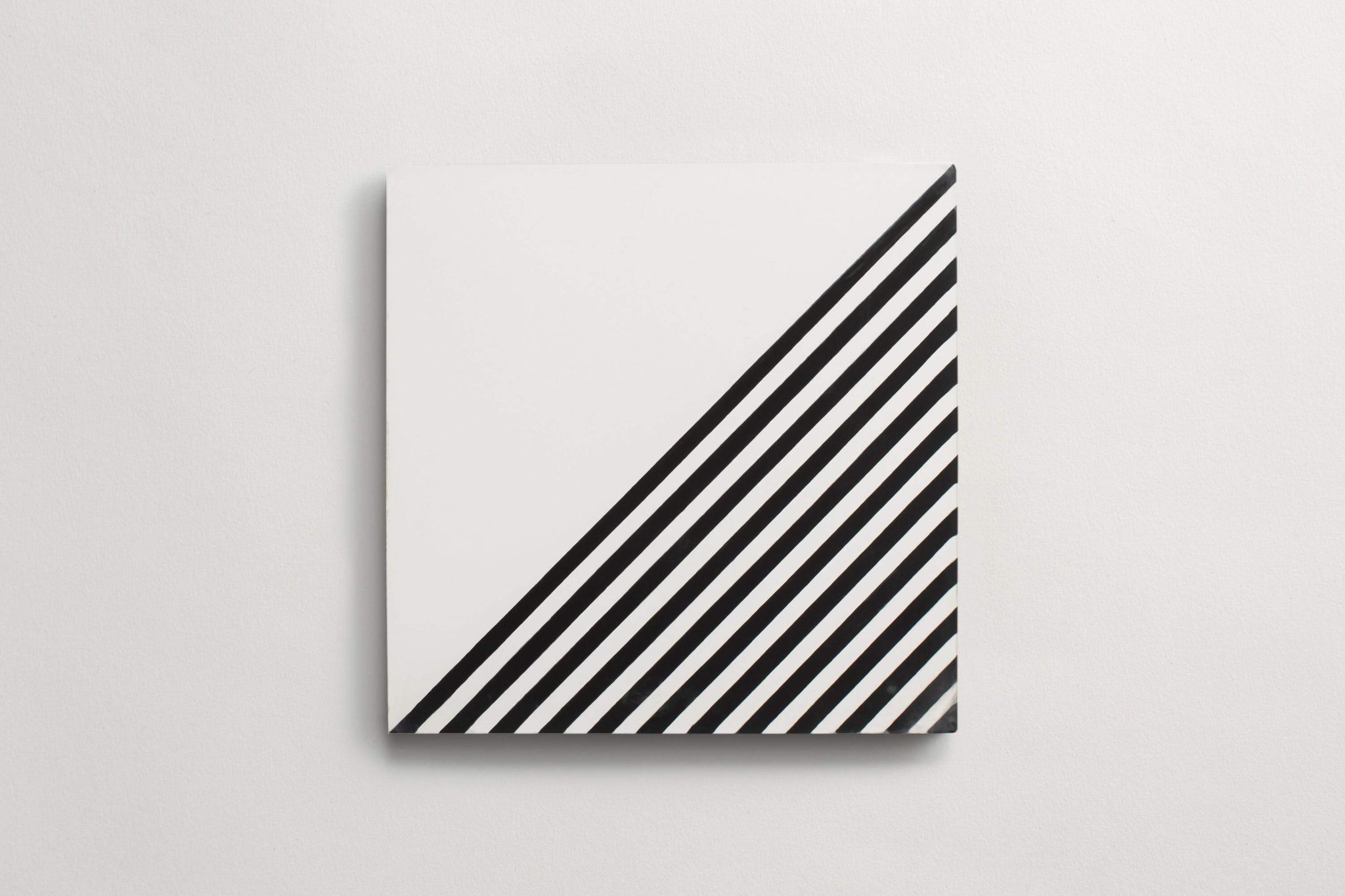 cement | faceted square | black + white ~ 8"x8"x0.625"