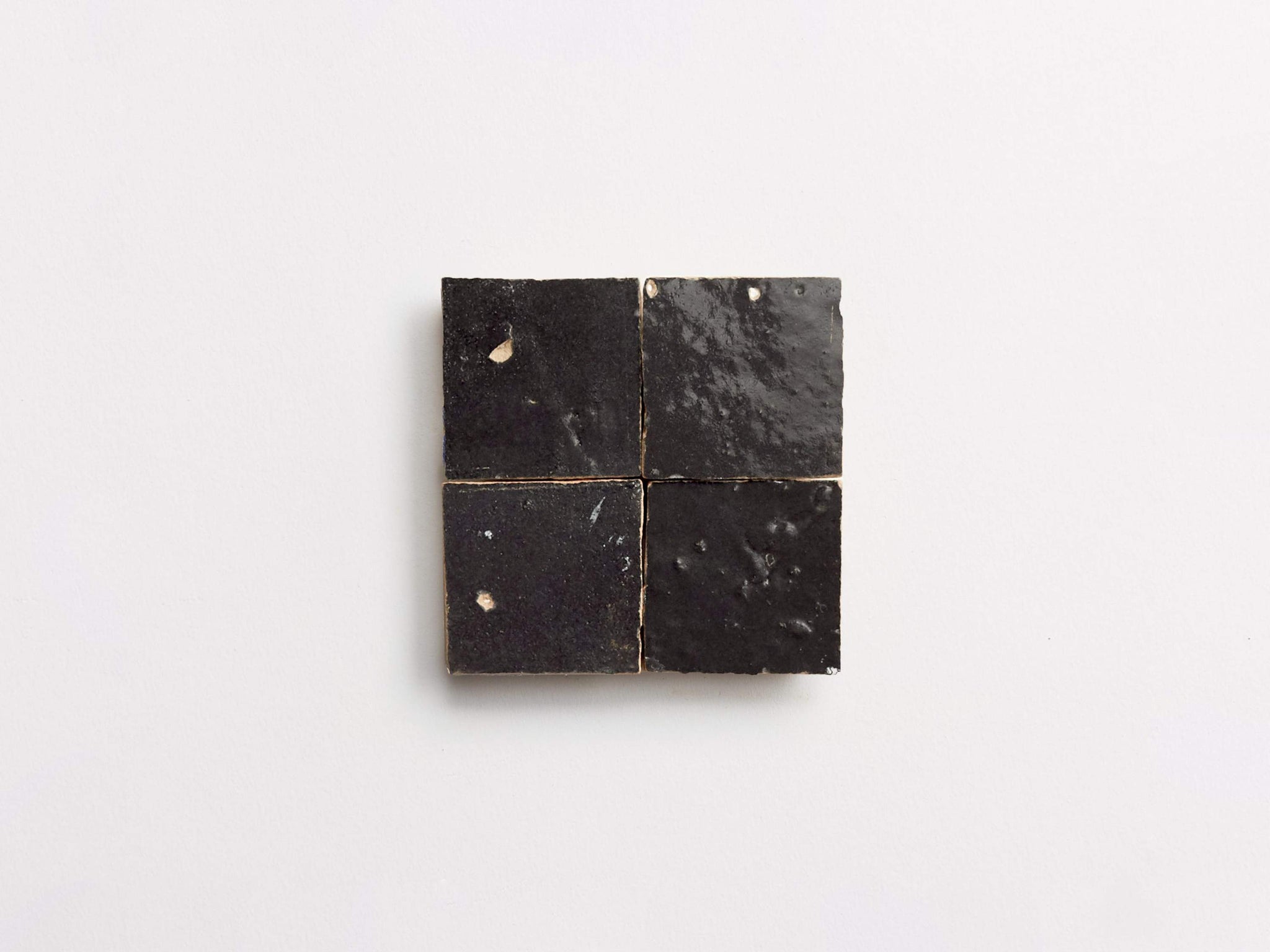 zellige | charred cedar (textured satin) | unmounted square ~ 2"x2"x0.375"