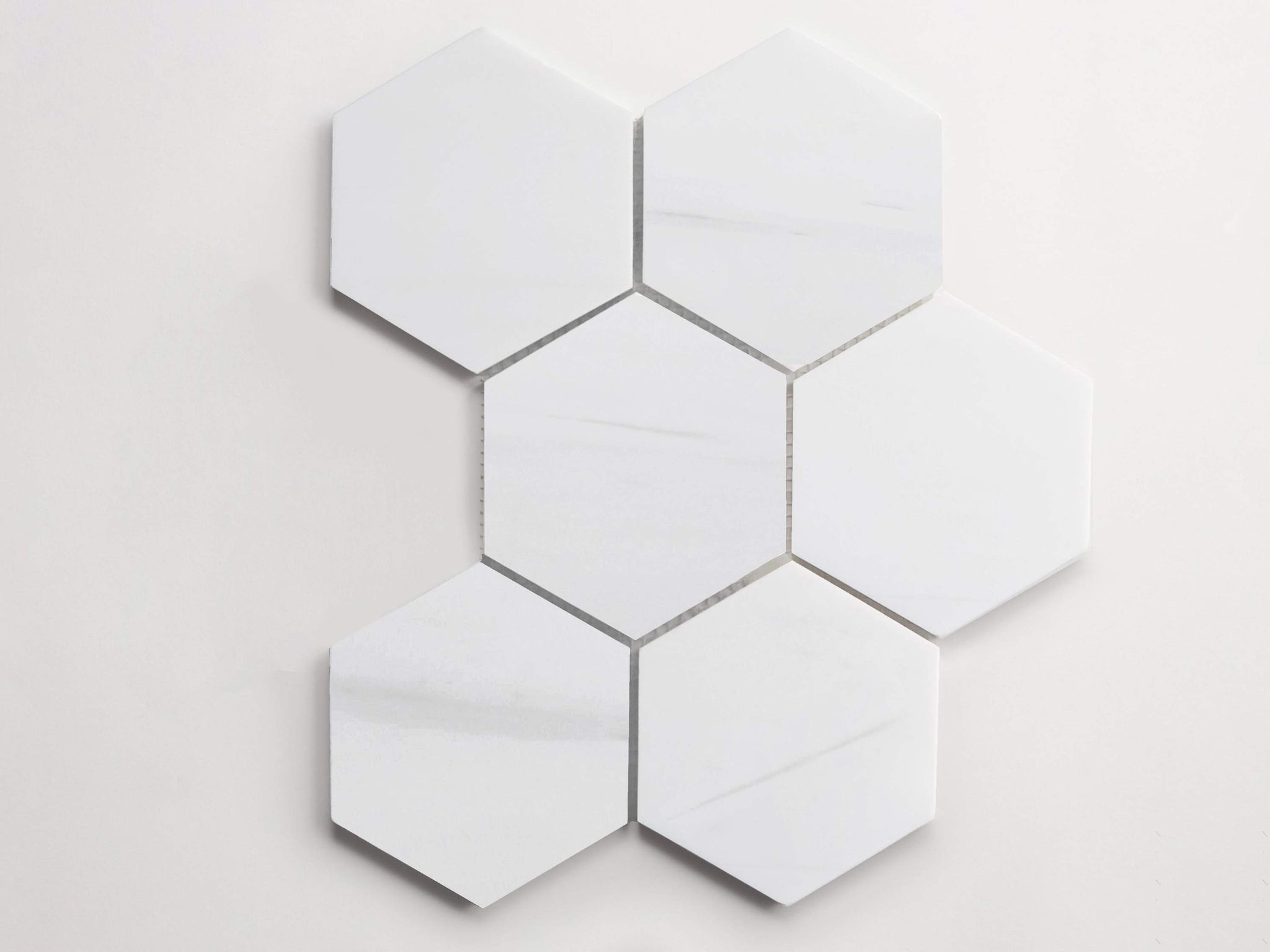 clé white dolomite | six hex mosaic sheet ~ 4.75"x4"x0.375"