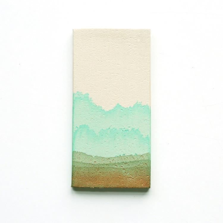 watermark | dip | gold verdigris | porcelain ~ 4.0"x8.0" sample